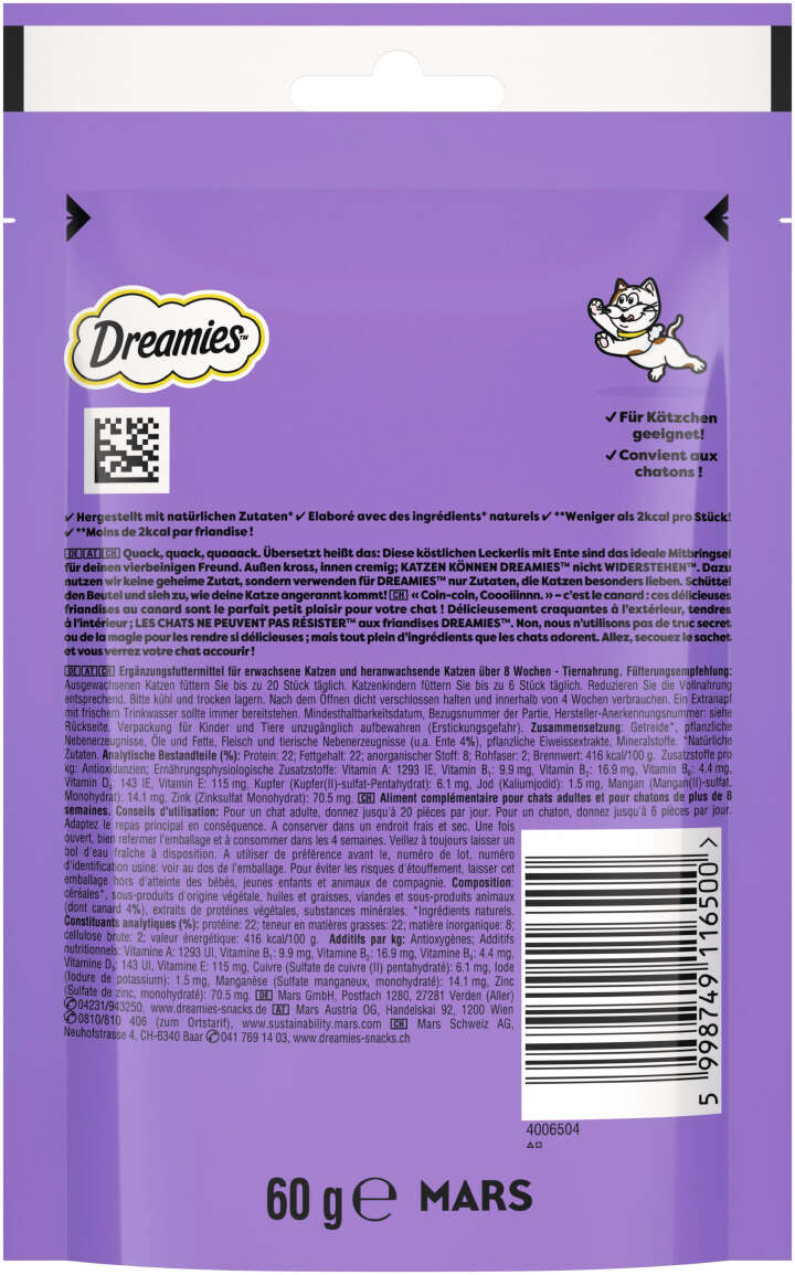 Dreamies Katzenleckerli mit Ente